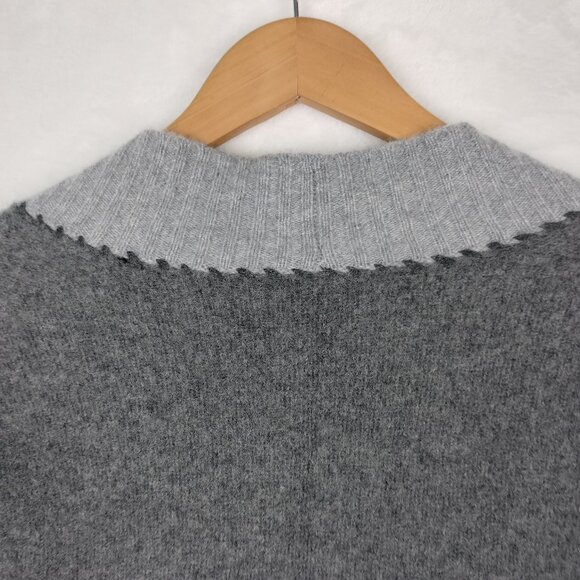 Vertical Designs Cashmere Cardigan Sweater Women M Gray Knit Open Front Luxury - Picture 11 of 13